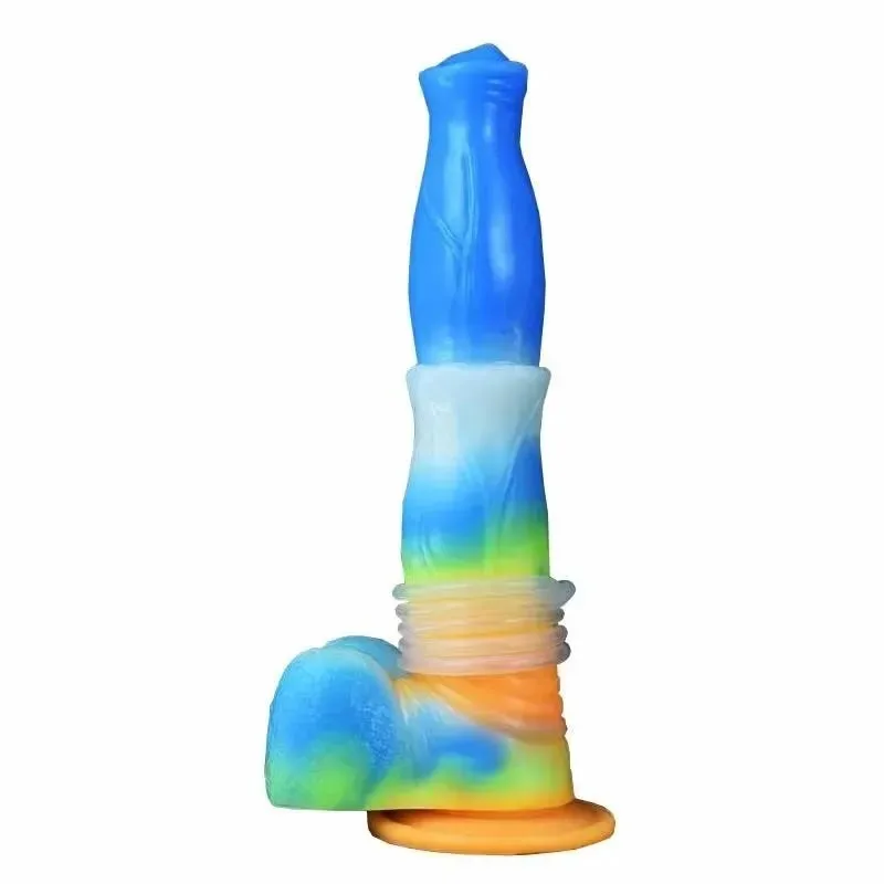 9.5 Inch Vibrating Ejaculating Horse Dildo Luminous Squirting Animal Penis (10) 9.5 Inch Vibrating Ejaculating Horse Dildo Luminous Squirting Animal Penis - Image 1