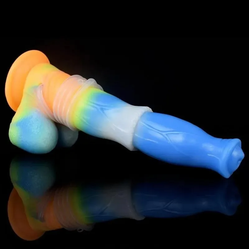 9.5 Inch Vibrating Ejaculating Horse Dildo Luminous Squirting Animal Penis (5) 9.5 Inch Vibrating Ejaculating Horse Dildo Luminous Squirting Animal Penis - Image 5