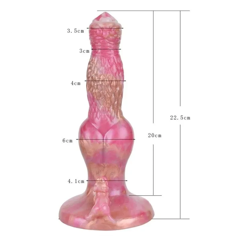 Big Knotted Dog Dildo (5) 8.5 IN Pink Big Knotted Dildo Fantasy Silicone Animal Penis - Image 2