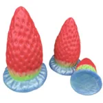 6/8/9.5 Inch Big Strawberry Butt Plug Silicone Anal Toys - Image 4
