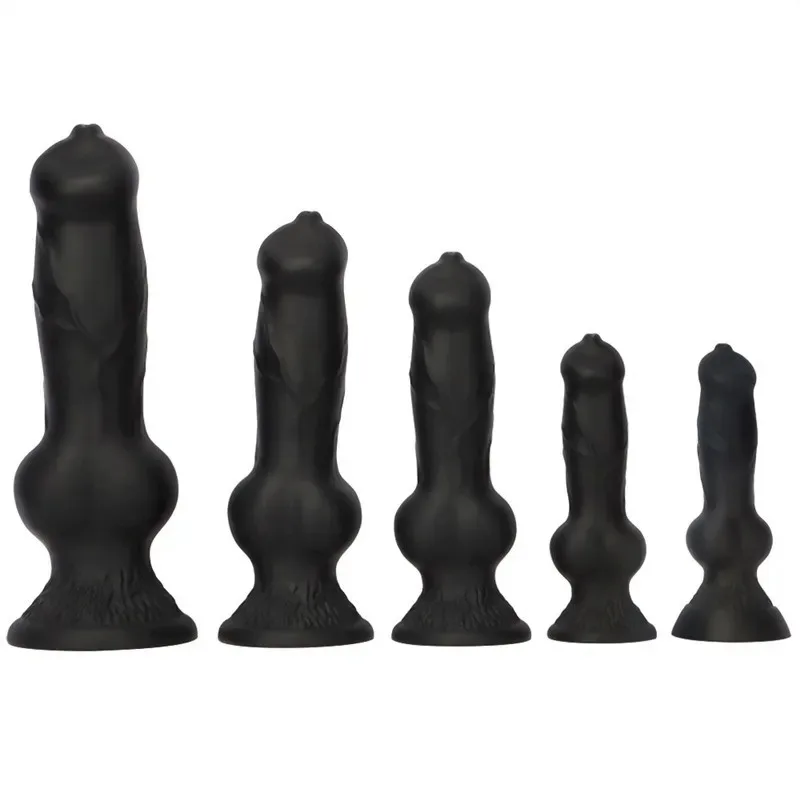 Black Knotted Dog Dildo Big Animal Penis (9) 7/7.5/9.5/10/13 Inch Black Knotted Dog Dildo Big Animal Penis - Image 2