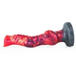 9 IN Ribbed Canine Wolf Dog Dildo Silicone Knotted Sex Toy - Image 5