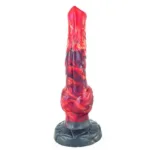 9 IN Ribbed Canine Wolf Dog Dildo Silicone Knotted Sex Toy - Image 3