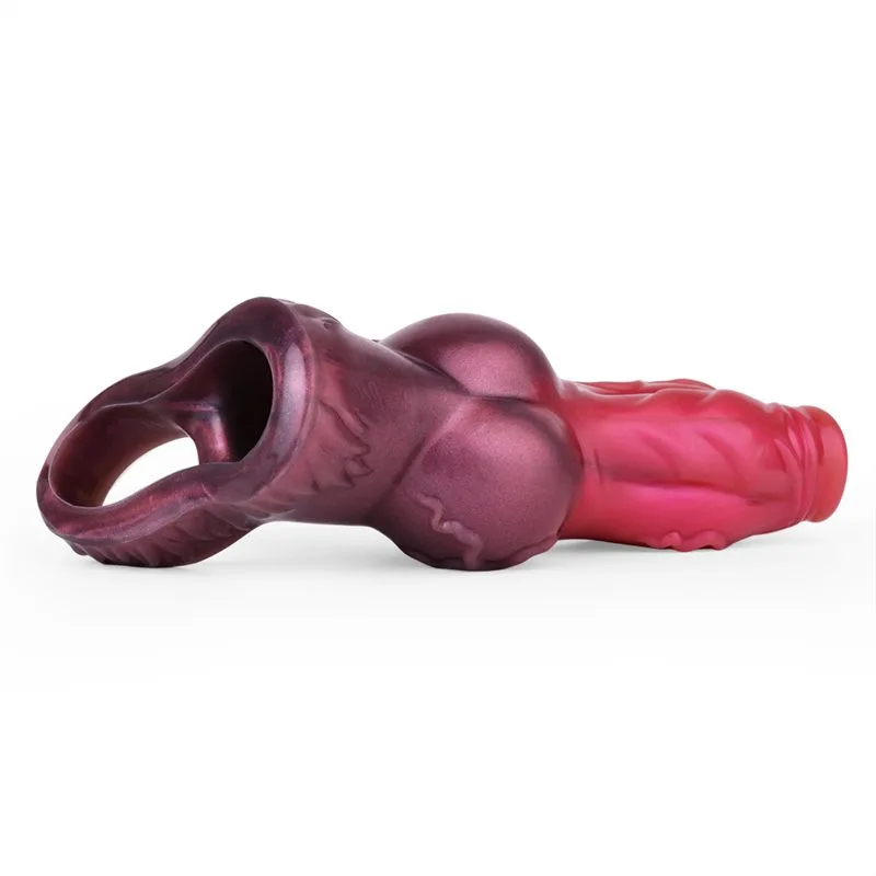 DOG (13) 6.1/7 IN Dog Penile Sheath Soft Silicone Knotted Animal Cock Sleeve - Image 8