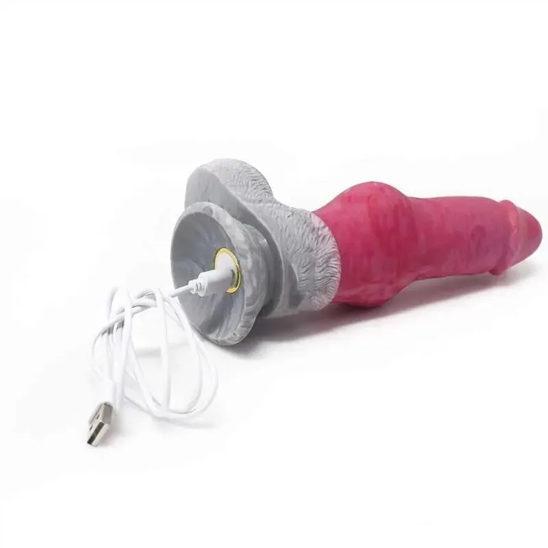 Dog & Werewolf Vibrating Dildo with Remote (5) 8 IN Rechargeable Premium Silicone Knotted Vibrating Dildo - Image 5