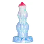 9 IN Fantasy Dildo With Two Knots Silicone Animal Dog Penis - Image 3