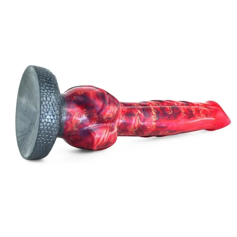 Dragon & Dog Penis Silicone Wolf Dildo (3) 9.5 IN Ribbed Knot Dildo Fantasy Themed Sex Toy - Image 6