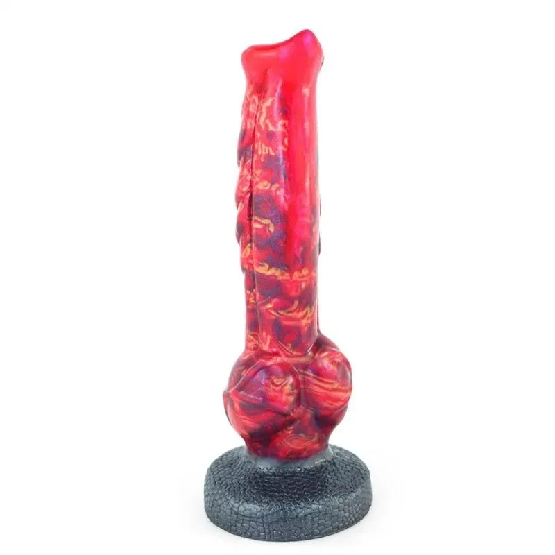 Dragon & Dog Penis Silicone Wolf Dildo (5) 9.5 IN Ribbed Knot Dildo Fantasy Themed Sex Toy - Image 2