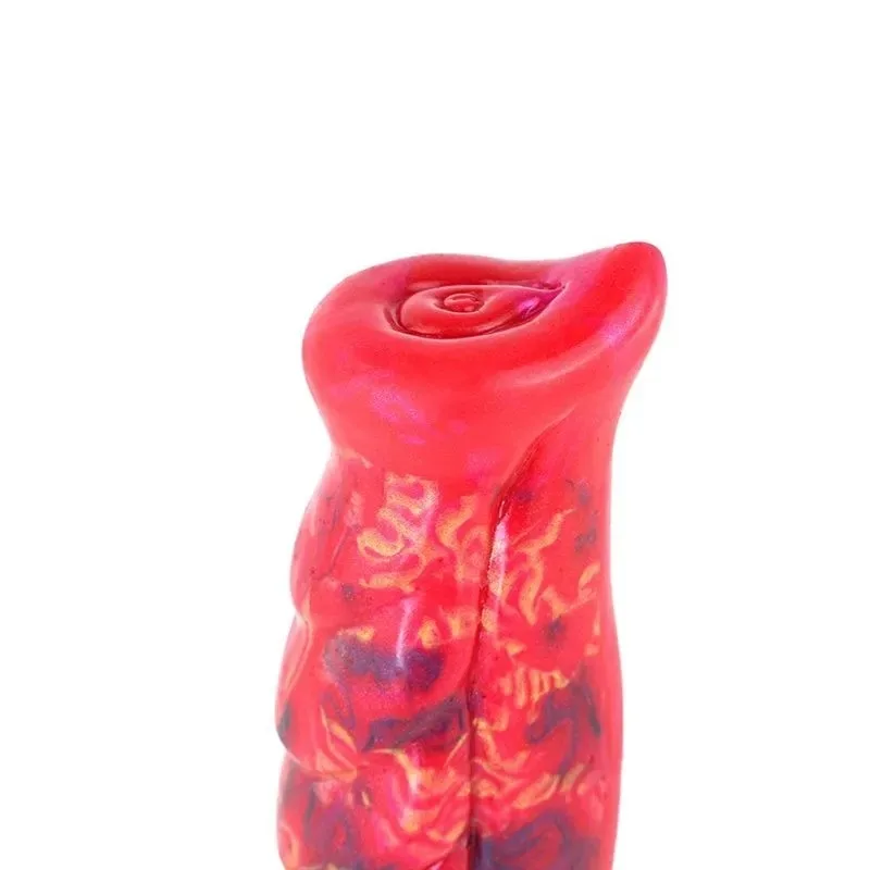 Dragon & Dog Penis Silicone Wolf Dildo (6) 9.5 IN Ribbed Knot Dildo Fantasy Themed Sex Toy - Image 4