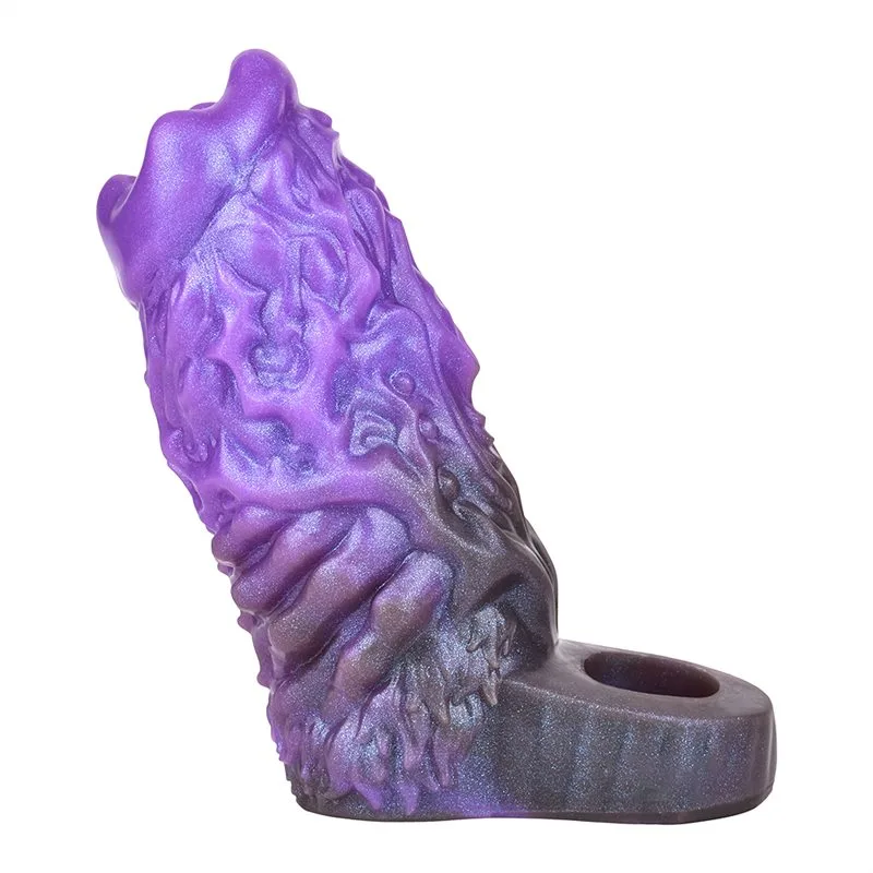 EXOTIC SLEEVE (32) 5.7 Inch Open Headed Monster Cock Sleeve with 3 Build-In Skeleton - Image 3