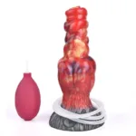 7.5 Inch Ejaculating Dog Dildo Big Knot Squirting Werewolf Penis - Image 3