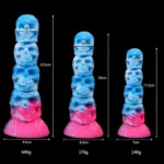 6.5/7.5/9 Inch Fantasy Skull Anal Beads Silicone Demo Butt Plug - Image 3