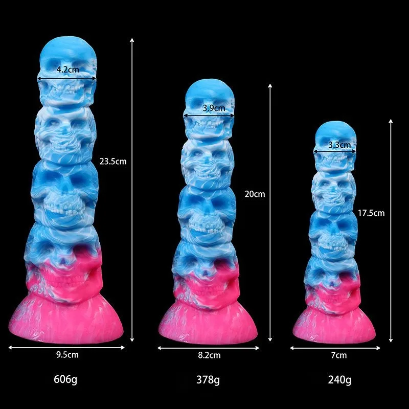 Fantasy Skull Anal Beads Silicone Demo Butt Plug (1) 6.5/7.5/9 Inch Fantasy Skull Anal Beads Silicone Demo Butt Plug - Image 3