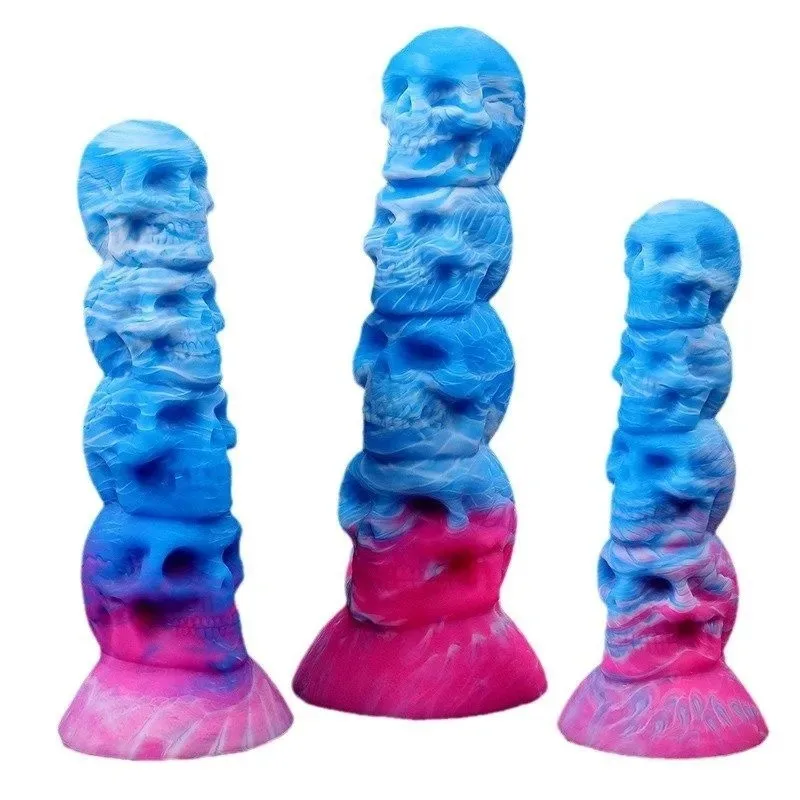 Fantasy Skull Anal Beads Silicone Demo Butt Plug (10) 6.5/7.5/9 Inch Fantasy Skull Anal Beads Silicone Demo Butt Plug - Image 2