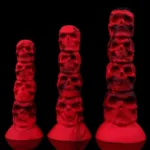 6.5/7.5/9 Inch Fantasy Skull Anal Beads Silicone Demo Butt Plug - Image 4