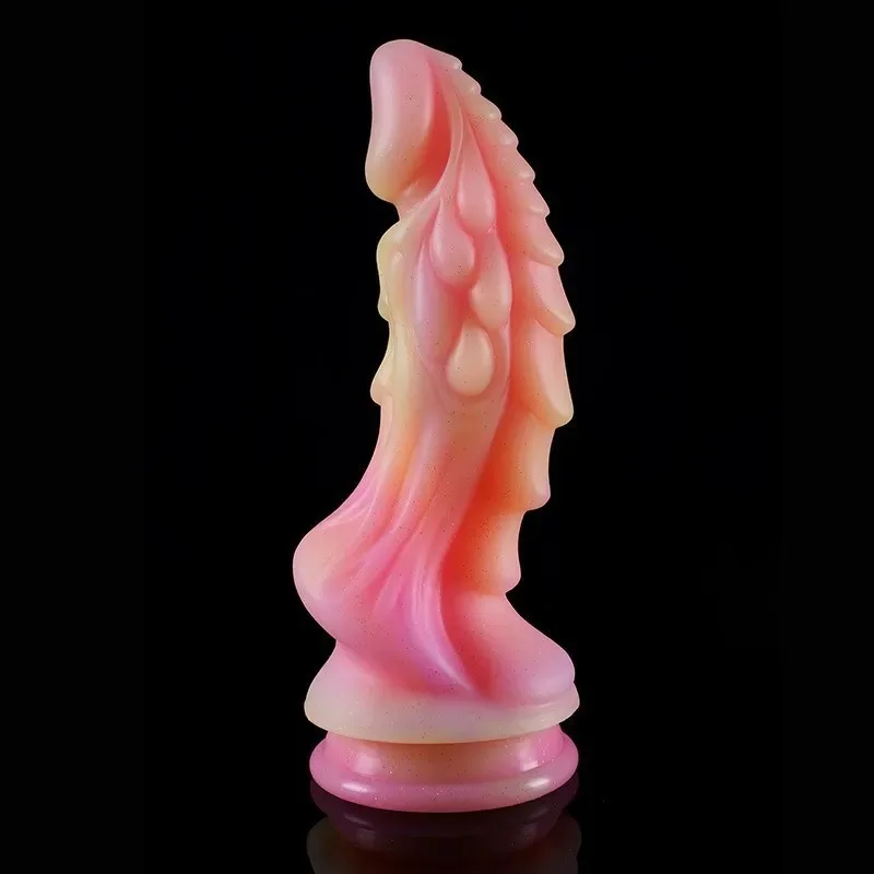 Glow In The Dark Dragon Dildo Fantasy Alien Penis Toy (5) 7.5/8.5 Inch Glow In The Dark Dragon Dildo Fantasy Alien Penis Toy - Image 5