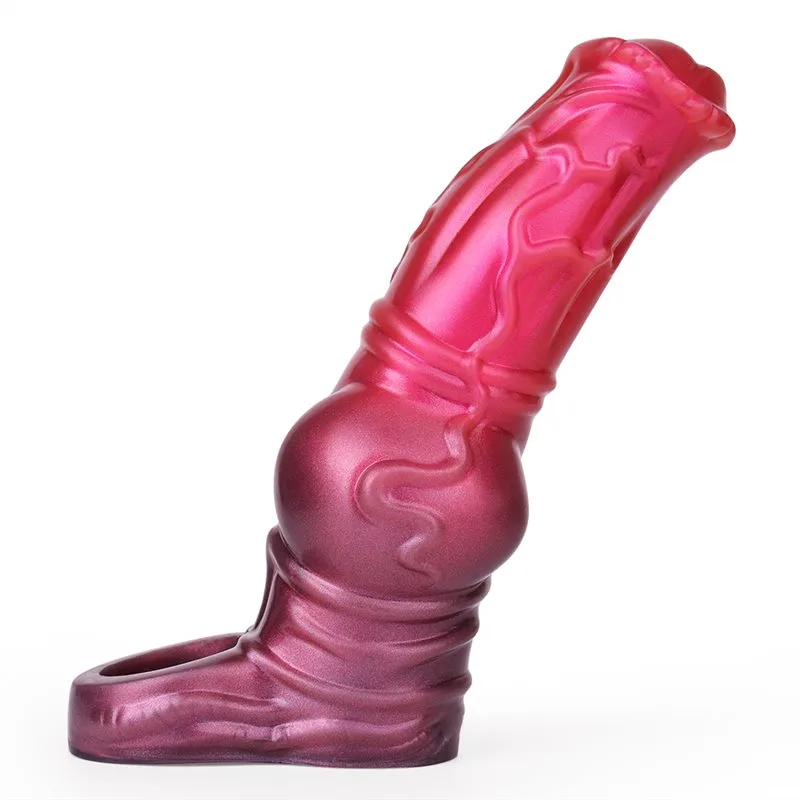 HORSE KNOT SLEEVE (1) 6.2/7 IN Big Horse Knot Cock Sleeve Soft Silicone Animal Penis Extension - Image 1