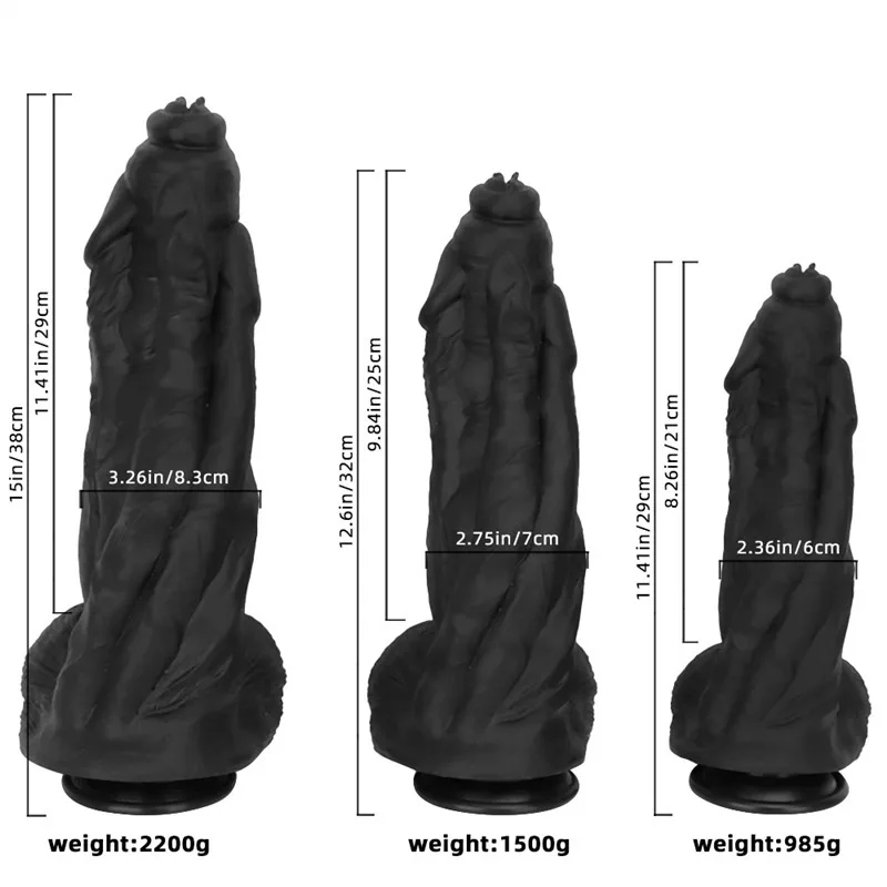 Huge Black Silicone Monster Dildo (10) 11.5/12.5/15 Inch Huge Black Silicone Monster Dildo - Image 2