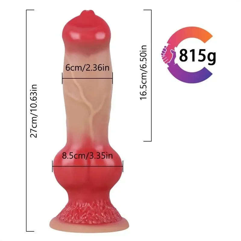 Knotted Dog Dildo Big Animal Penis (9) 9.5/10.5/12.5 IN Large Knotted Dog Dildo Silicone Animal Penis - Image 3