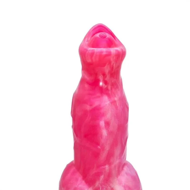 Pink Fantasy Knot Dog Wolf Dildo (3) 8.5 IN Pink Big Knotted Dildo Silicone Dog Wolf Penis - Image 5