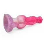 8.5 IN Pink Big Knotted Dildo Silicone Dog Wolf Penis - Image 7