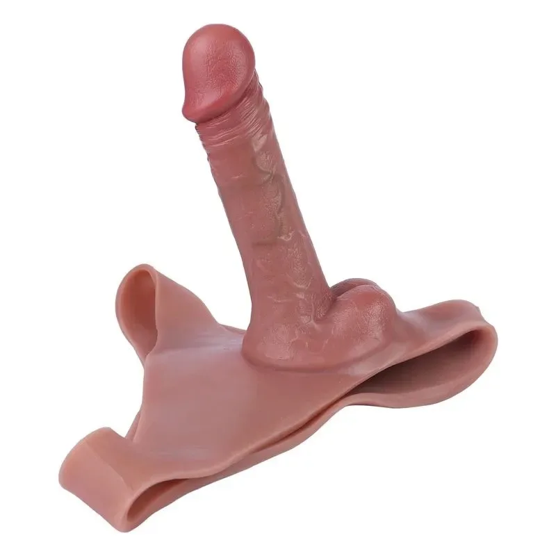 Realistic Strap On Hollow Dildo Extension Sleeve Liquid Silicone Penis Pants (12) Wearable Realistic Hollow Dildo Extension Sleeve Liquid Silicone Penis Pants - Image 2