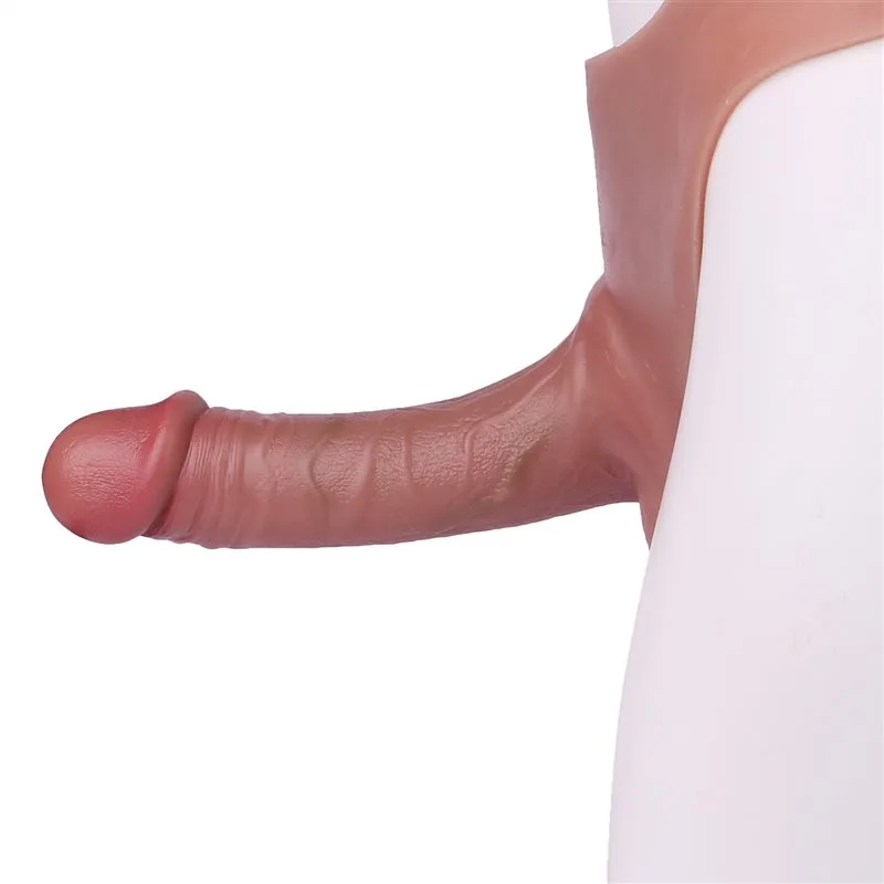 Strap On Hollow Dildo Extension Sleeve (29) Wearable Realistic Hollow Dildo Extension Sleeve Liquid Silicone Penis Pants - Image 7