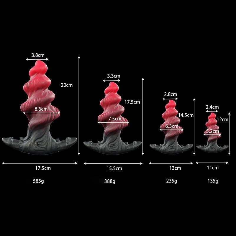 Wearable Soft Silicone Spiral Groove Butt Plug (1) 4.5/5.5/6.5/7.5 Inch Wearable Soft Silicone Spiral Groove Butt Plug - Image 2