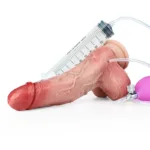 8 IN Ejaculating and Inflatable Silicone Dildo with Blue Veins - Image 8