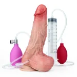 8 IN Ejaculating and Inflatable Silicone Dildo with Blue Veins