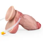 6.5 IN Short Fat Ejaculating and Inflatable Texture Realistic Dildo - Image 9