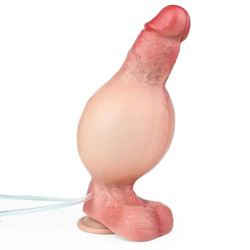 inflatable dildo (15) 8.1 IN Ejaculating and Inflatable Silicone Dildo Squirting Penis Toy - Image 3