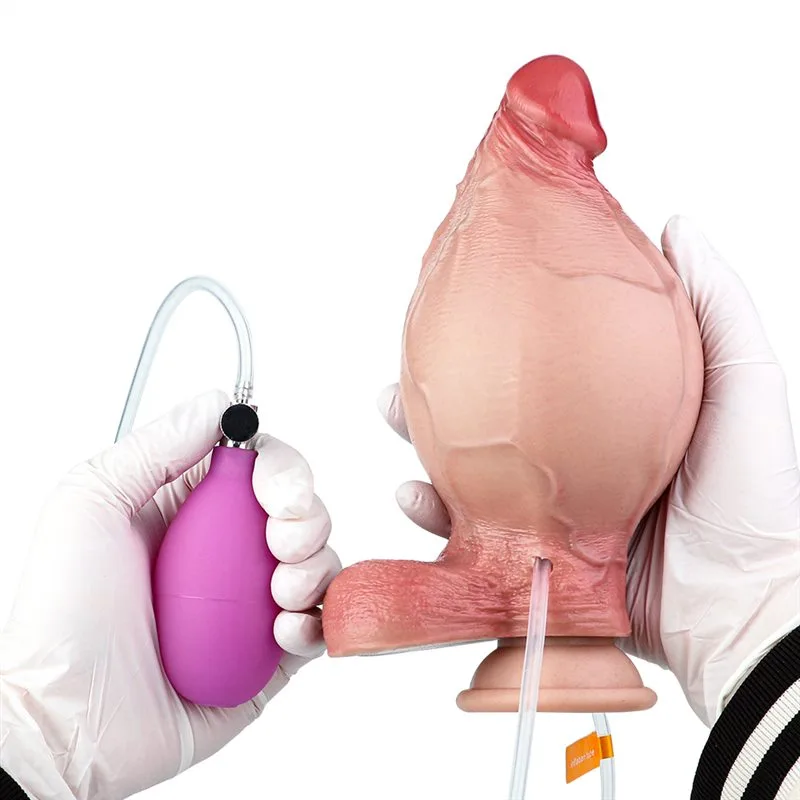 inflatable dildo (18) 6.5 IN Short Fat Ejaculating and Inflatable Texture Realistic Dildo - Image 2