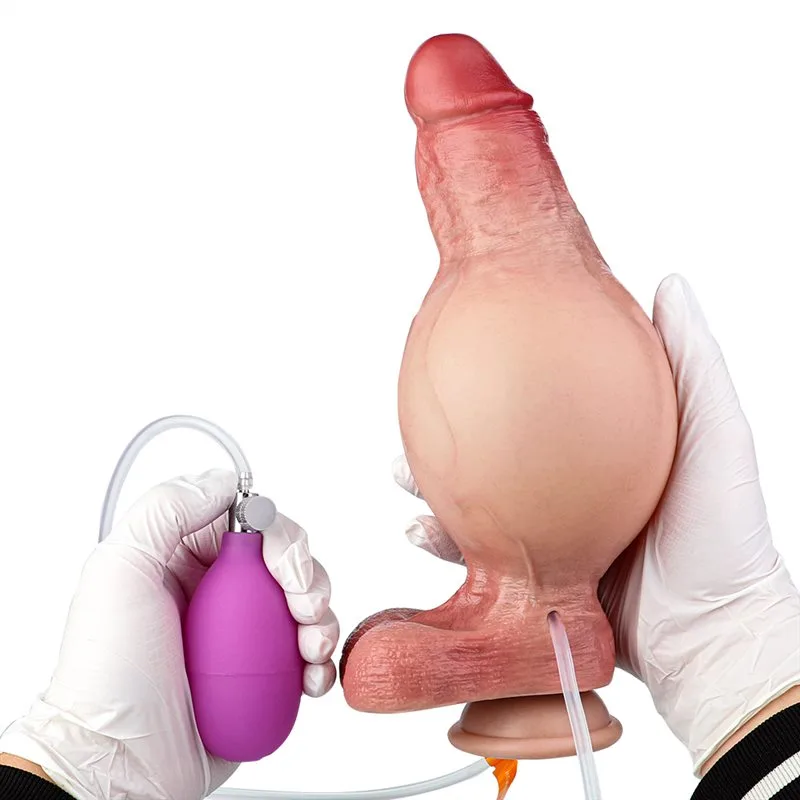 inflatable dildo (20) 8.1 IN Ejaculating and Inflatable Silicone Dildo Squirting Penis Toy - Image 2