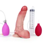 7.2 IN Ejaculating and Inflatable Real Skin Feel Silicone Dildo