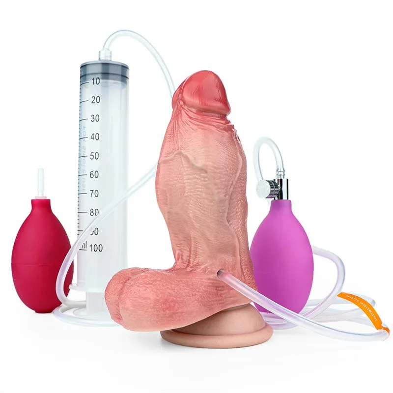 inflatable dildo (6) 5.7 IN Short Thickness Ejaculating and Inflatable Real Life Dildo - Image 1