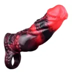 6 IN Remote Control Dragon Cock Sleeve Vibrating Knot Penis Extender - Image 6