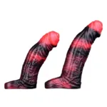 6/7 IN Vibrating Textured Penis Sleeve Fantasy Silicone Cock Sheath - Image 3