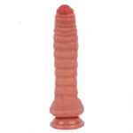 7/9 IN Ribbed Dual Density Silicone Dragon Penis Dildo - Image 3