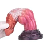 9.5 In Platinum Silicone Dog Dildo with Thick Knot Fantasy Canine Sex Toy - Image 7